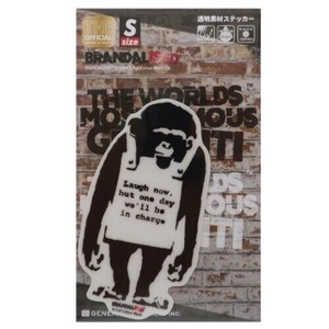【ステッカー】バンクシー ダイカットクリアステッカー Do Nothing-Monkeysign Banksy