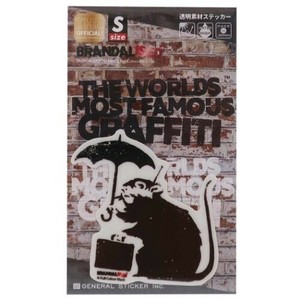 【ステッカー】バンクシー ダイカットクリアステッカー Umbrella Rat Banksy