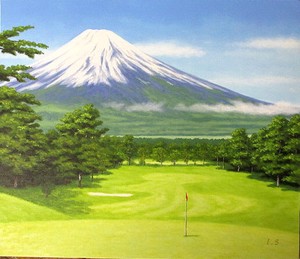 Japanese Writer Fuji Golf None Canvas Attached