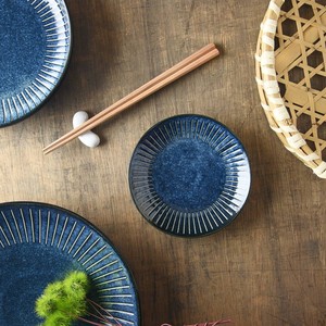 美浓烧 小餐盘 靛蓝 日式餐具 13.8cm 日本制造