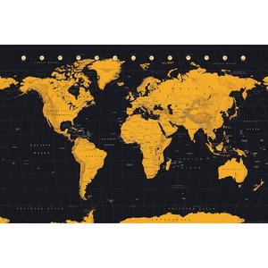 ■輸入ポスター■610X915mm★World Map/Gold World Map