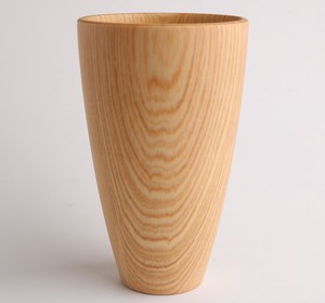 特徴ある木目・シンプルなカタチ【木製おすすめ！】wooden cup/杉の木ロングフリーカップ　ナチュラル