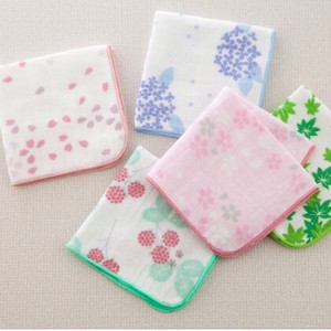毛巾手帕 春天图案 和风图案 纱布 日本制造