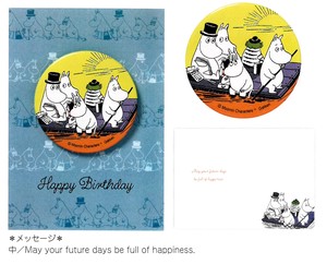 【缶バッジ】【誕生日カード】ムーミン BD缶バッジカード (ムーミン) B50-118