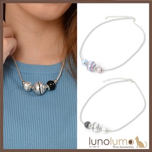 Glass Necklace/Pendant Silver Foil