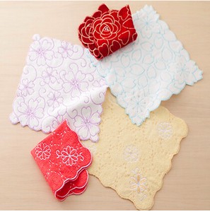 Handkerchief Hand Towel Aqueous Japanese Craft Fiber Flower Towel