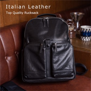 Fine Quality Genuine Leather Backpack Pocket Storage A4