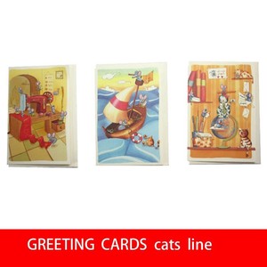 Greeting Card Line Series Cats Cat
