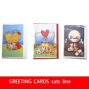 Greeting Card Line Cats Cat