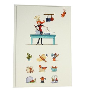 Greeting Card Classic Line Cooking Message Card