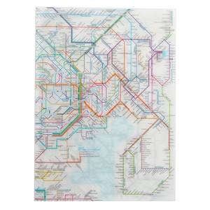 Railway route map Plastic Folder Tokyo metropolitan area  English