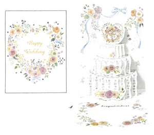 【結婚祝いカード】【メッセージ】WD箔ポップアップカード (3段ケーキ) E38-226