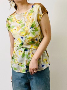 Button Shirt/Blouse Flower Print