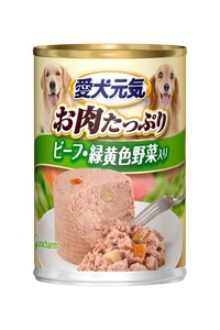 [ユニ・チャーム] 愛犬元気 缶ビーフ・緑黄色野菜入り 375g 犬用フード ドッグフード ウェットフード
