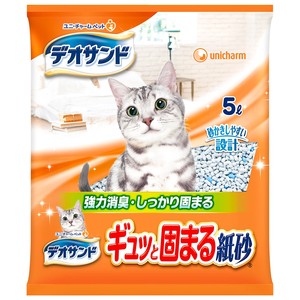 [ユニ・チャーム] デオサンド ギュッと固まる紙砂 5L 犬猫 衛生用品 猫砂