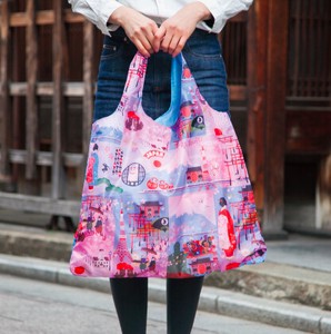 Reusable Grocery Bag Foldable Large Capacity Reusable Bag Japanese Pattern