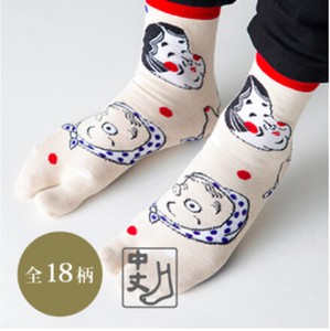 袜子 和风图案 Tabi 袜 日本制造