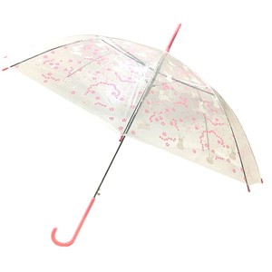 【和雑貨】ビニール傘 　桜うさぎ　ピンク　水色　うさぎ　桜　ジャンプ傘　雨　レイングッズ