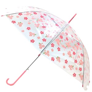 【和雑貨】ビニール傘 　かさ　桜　雨傘　可愛い　雨　ワンタッチ　　レイングッズ