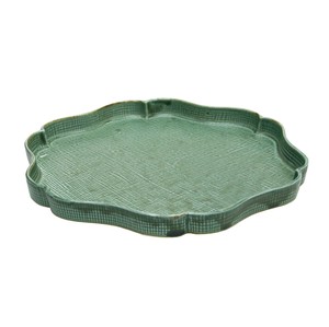 Main Plate Flowers L size Green