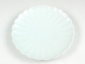 白磁　菊型5寸皿