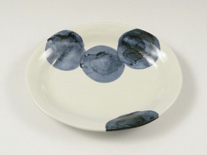 円(青)　楕円皿