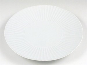 白磁しのぎ　7寸皿