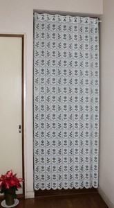 即納 95×190cm 間仕切り パタパタアコーディオンカーテン フリーカット グリーン 日本製 パタパタ