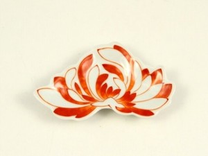 赤絵　菊花型2手塩皿