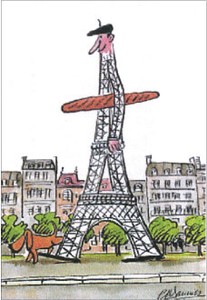 Postcard Eiffel Tower French Bread