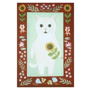 Postcard White-cat