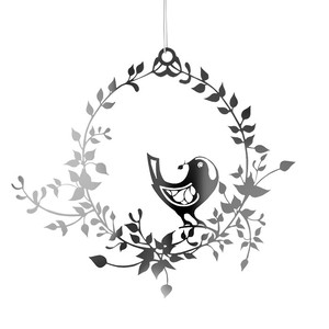6/3AM迄 【2024クリスマス予約】[Jette Frolich]小鳥と花のリース（M）シルバー