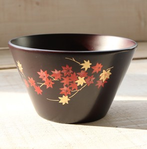 Makie Wood Bowl Autumn Colors Dark Brown Natural Wood /Natsume material