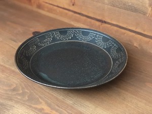 反らし型　ブロンズ　8.0皿　24cm　【日本製　パスタ皿　カレー皿　和食器　陶器　織部】ヤマ吾陶器