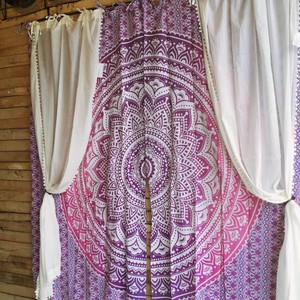 Mandala Curtain 100 200 cm Purple