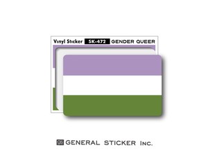 Genderqueer ジェンダークィア ステッカー Sサイズ ジェンダーシリーズ LGBTQ フラッグ SK472 2020新作