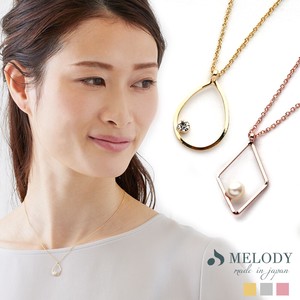 金链（珍珠/月光石） 无镍 项链 巴洛克碎石 宝石 珍珠 1粒 日本制造