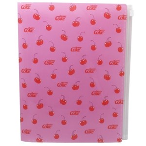【ファイル】Cherry Coke ジップファスナー付6ポケットA4クリアファイル チェリー