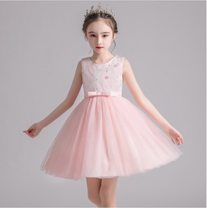 Kids' Formal Dress Vest Sleeveless Summer One-piece Dress M