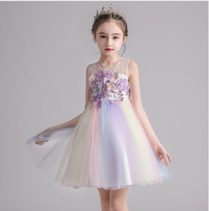 Kids' Formal Dress Vest Sleeveless Summer One-piece Dress M