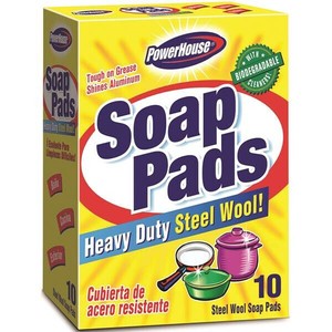 パワーハウス　スチール ウール ソープパッド　10個入り　キッチングッズ　掃除用品　アメリカン雑貨