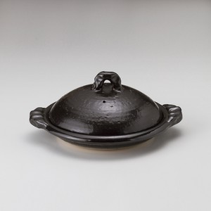 黒釉11.0陶板  【日本製    陶器】