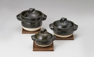 織部五合御飯鍋  【日本製    陶器】