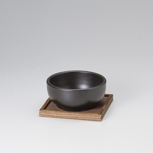 深型ビビンバ鍋（大）黒  【日本製  萬古焼  陶器】