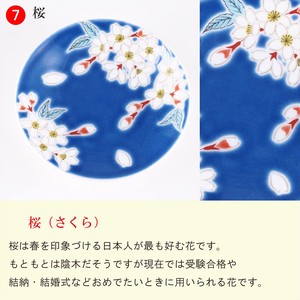 【九谷焼】縁起豆皿コレクション 吉祥 桜