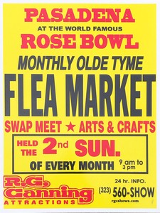 ローズボウル フリーマーケット ポスター 『Rose Bowl Flea Market』 広告　イエロー　アメリカン雑貨