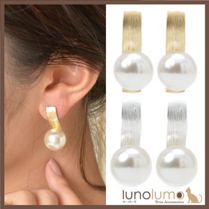Pierced Earringss Pearl sliver Ladies'
