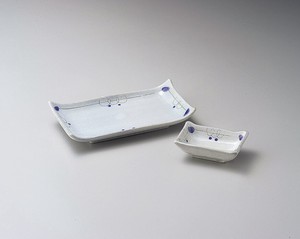 ボルドー焼物皿・長角千代口  【日本製    陶器】