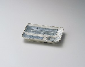 藍染仕切付刺身皿（小）  【日本製    磁器】