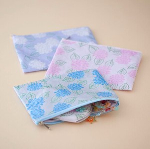 Pouch Hydrangea Flat Pouch Japanese Pattern Made in Japan